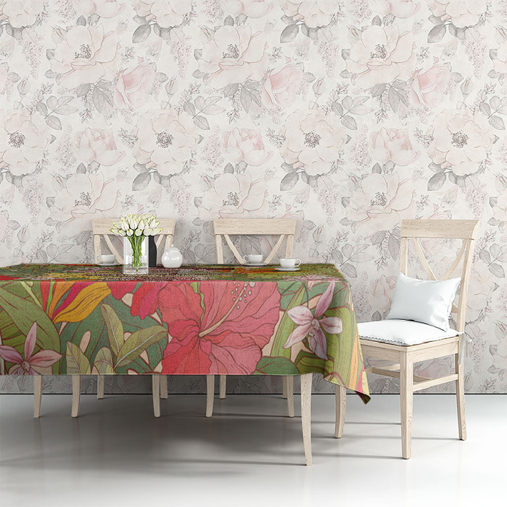 Mahalo Hawaii - ⁠Ka Pule a ka Haku Tablecloth Tropical Flowers