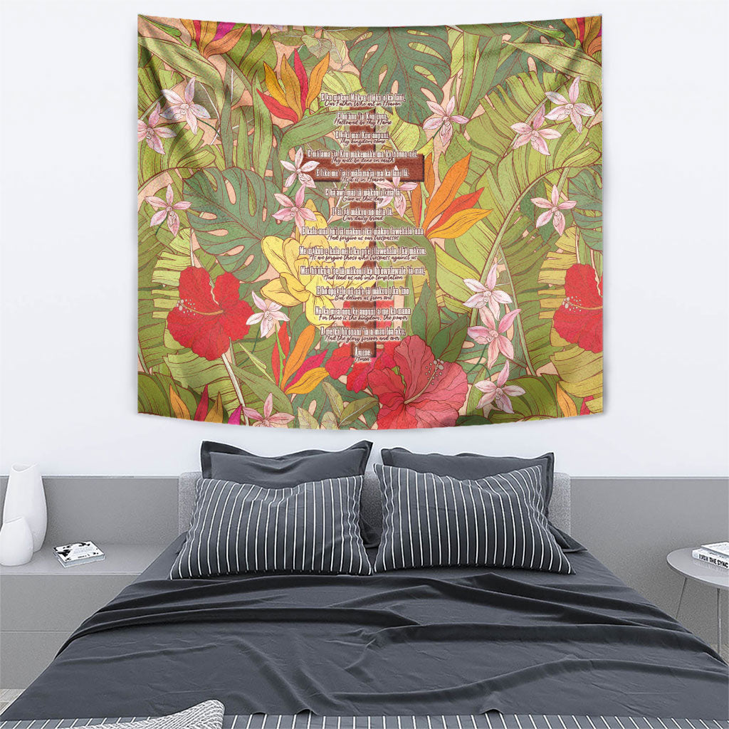 Mahalo Hawaii - ⁠Ka Pule a ka Haku Tapestry Tropical Flowers