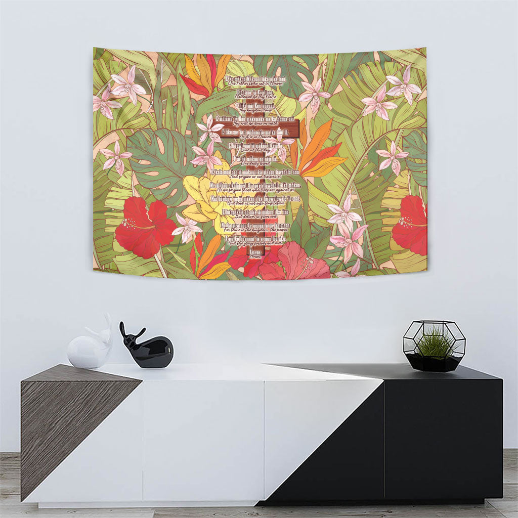 Mahalo Hawaii - ⁠Ka Pule a ka Haku Tapestry Tropical Flowers