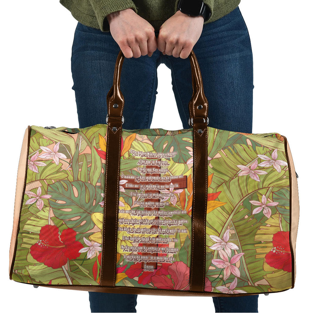 Mahalo Hawaii - ⁠Ka Pule a ka Haku Travel Bag Tropical Flowers
