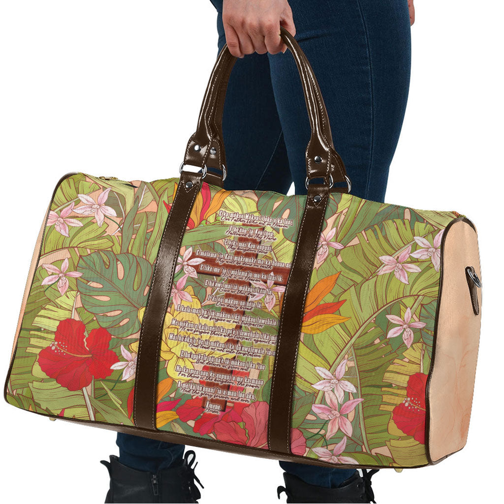 Mahalo Hawaii - ⁠Ka Pule a ka Haku Travel Bag Tropical Flowers