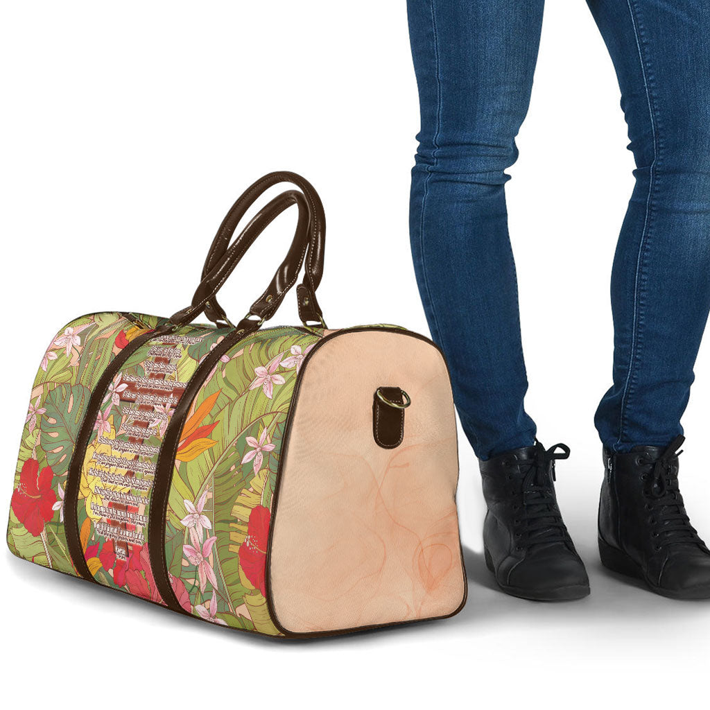 Mahalo Hawaii - ⁠Ka Pule a ka Haku Travel Bag Tropical Flowers