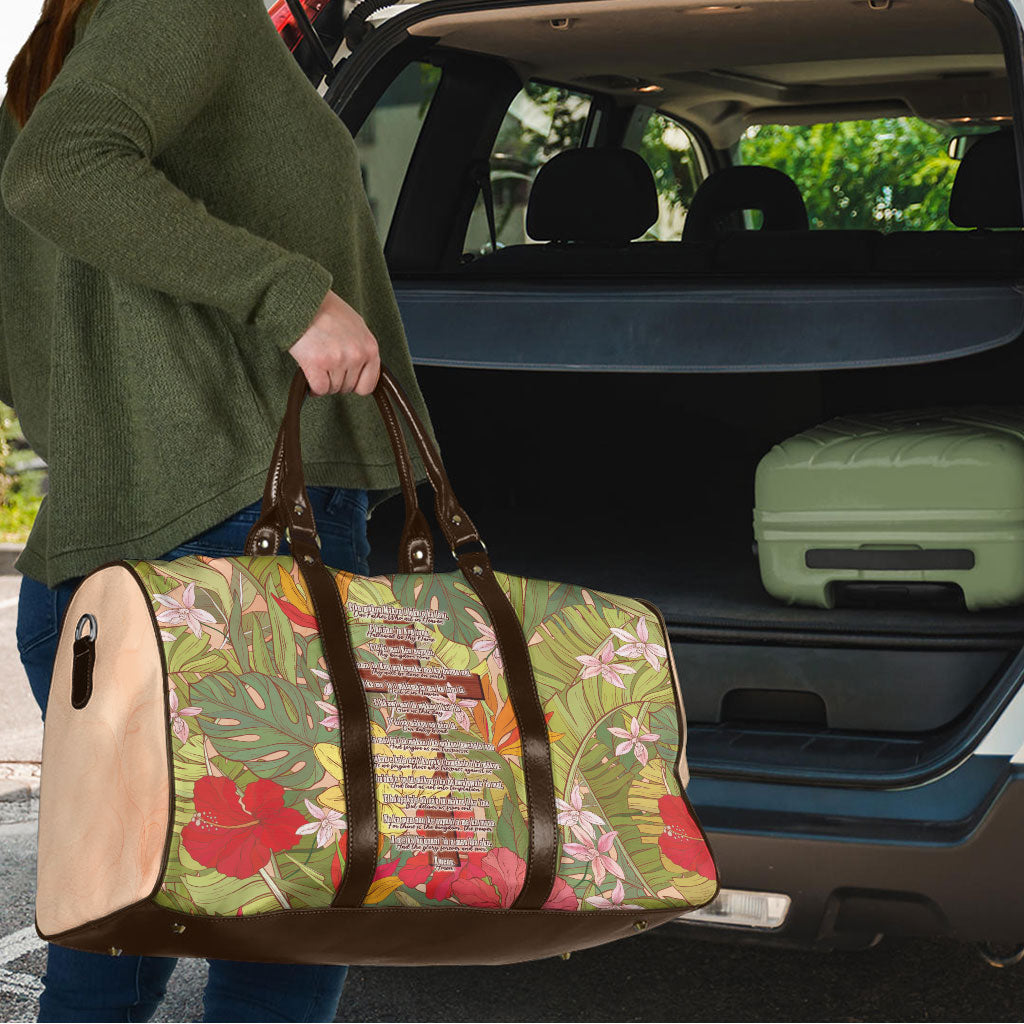 Mahalo Hawaii - ⁠Ka Pule a ka Haku Travel Bag Tropical Flowers