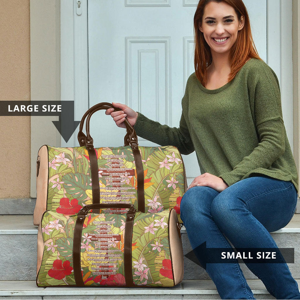 Mahalo Hawaii - ⁠Ka Pule a ka Haku Travel Bag Tropical Flowers
