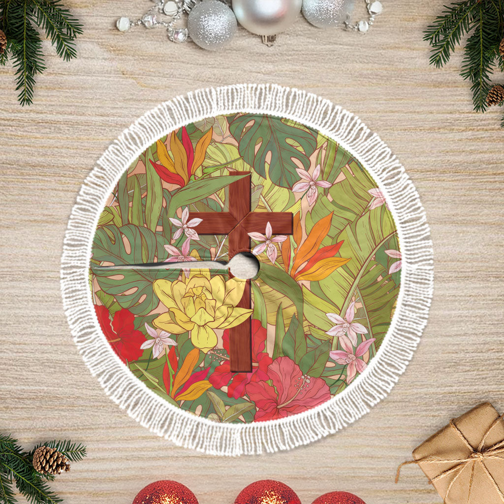 Mahalo Hawaii - ⁠Ka Pule a ka Haku Tree Skirt Tropical Flowers