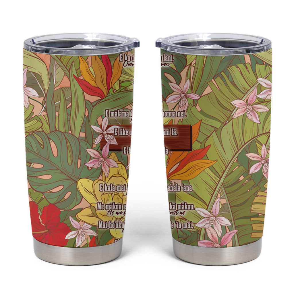 Mahalo Hawaii - Ka Pule a ka Haku Tumbler Cup Tropical Flowers LT7 Coral Pink - Polynesian Pride
