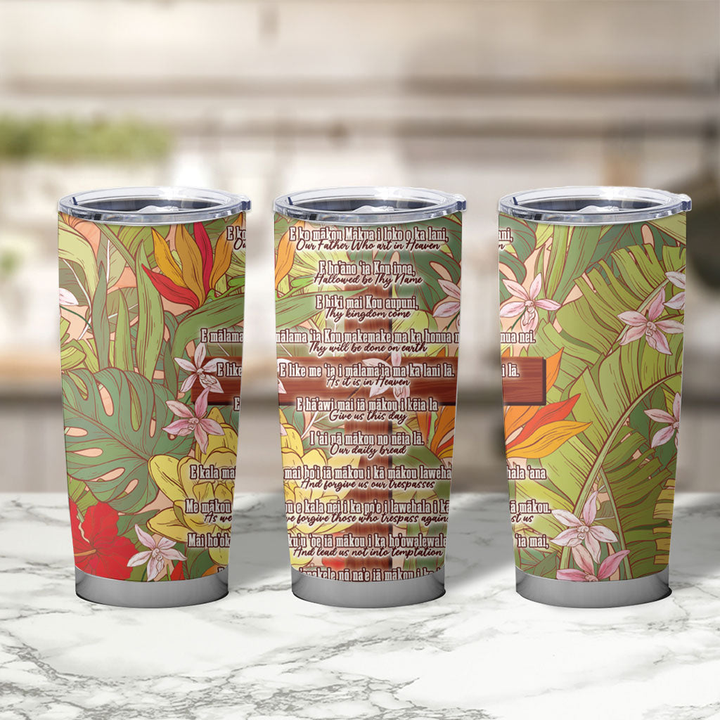 Mahalo Hawaii - ⁠Ka Pule a ka Haku Tumbler Cup Tropical Flowers