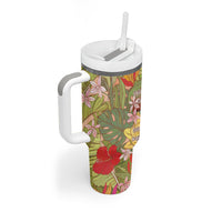 Mahalo Hawaii - ⁠Ka Pule a ka Haku Tumbler With Handle Tropical Flowers