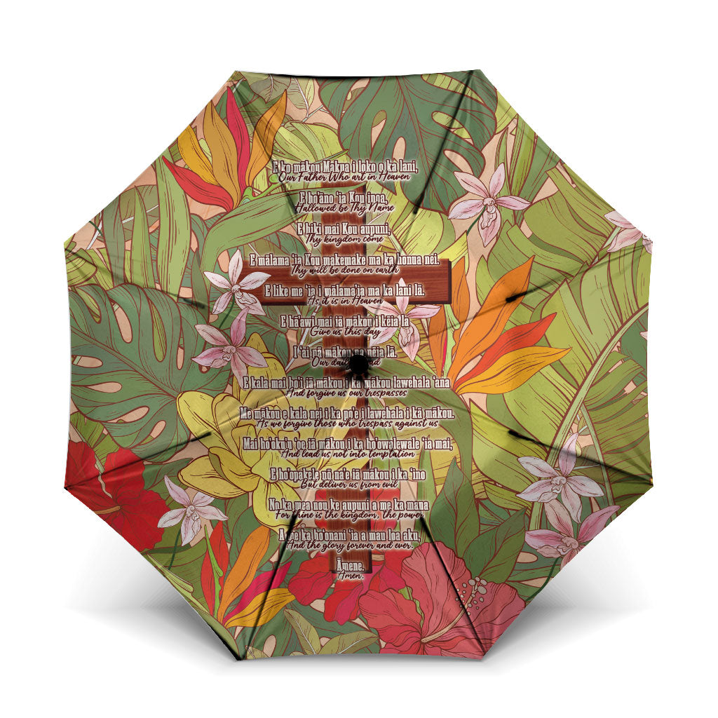 Mahalo Hawaii - Ka Pule a ka Haku Umbrella Tropical Flowers LT7 One Size Folded 11.42 inch Opened Diameter 37.4 inch Coral Pink - Polynesian Pride