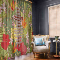 Mahalo Hawaii - ⁠Ka Pule a ka Haku Window Curtain Tropical Flowers