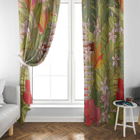 Mahalo Hawaii - ⁠Ka Pule a ka Haku Window Curtain Tropical Flowers