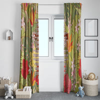 Mahalo Hawaii - ⁠Ka Pule a ka Haku Window Curtain Tropical Flowers