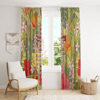 Mahalo Hawaii - ⁠Ka Pule a ka Haku Window Curtain Tropical Flowers