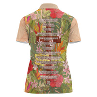 Mahalo Hawaii - ⁠Ka Pule a ka Haku Women Polo Shirt Tropical Flowers
