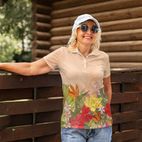 Mahalo Hawaii - ⁠Ka Pule a ka Haku Women Polo Shirt Tropical Flowers