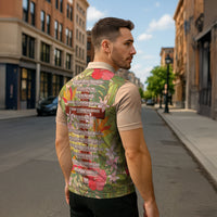 Mahalo Hawaii - ⁠Ka Pule a ka Haku Zipper Polo Shirt Tropical Flowers