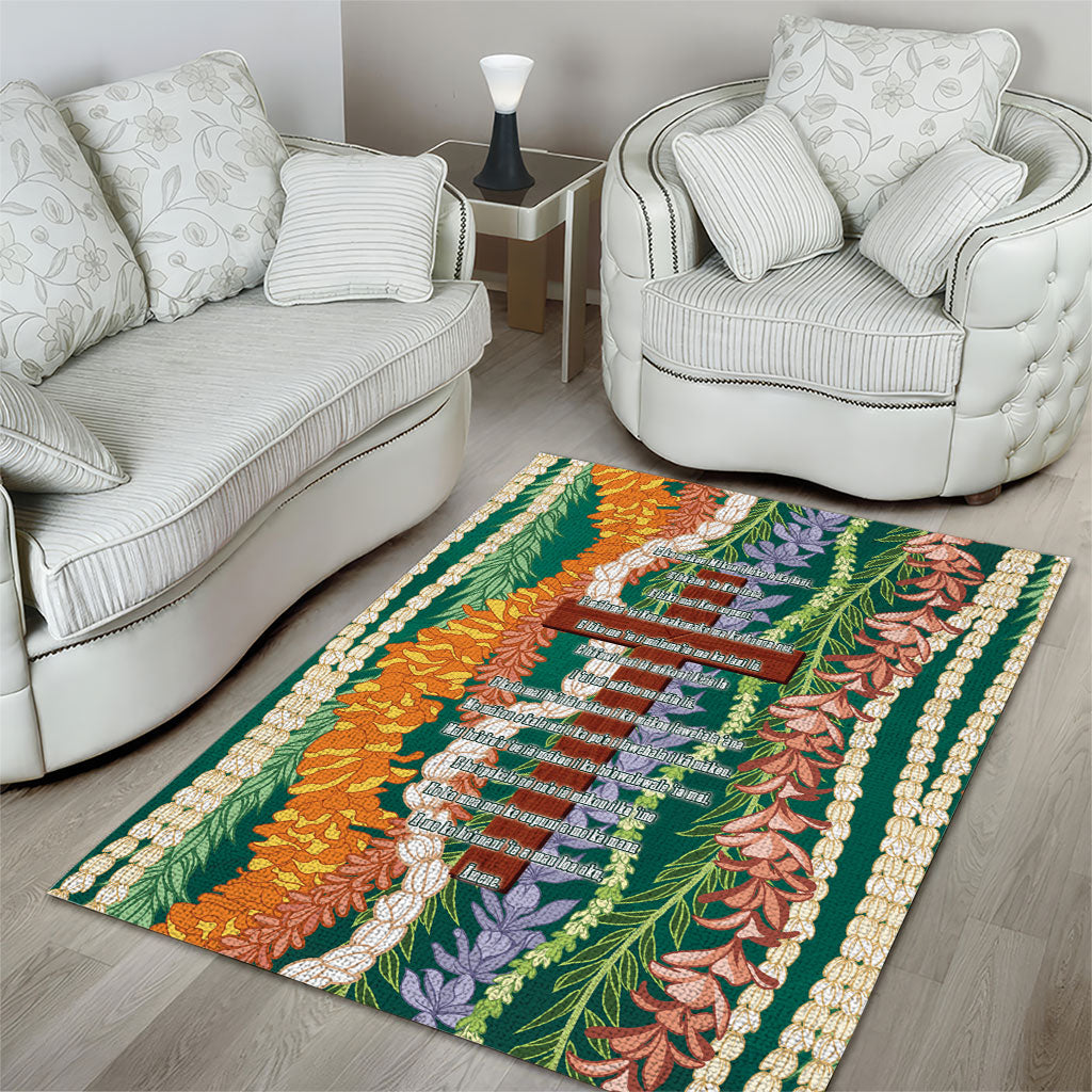Mahalo Hawaii - ⁠Ka Pule a ka Haku Area Rug Mixed Lei