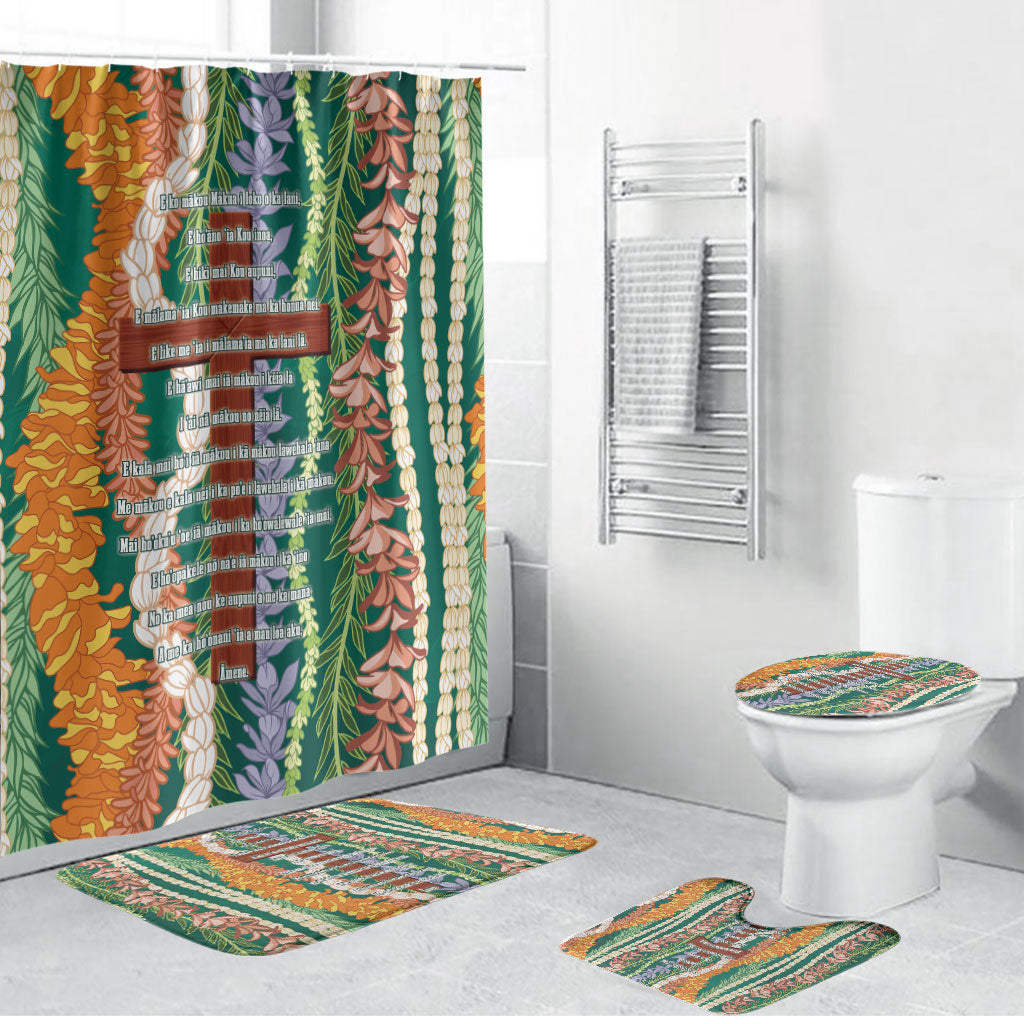 Mahalo Hawaii - Ka Pule a ka Haku Bathroom Set Mixed Lei LT7 Bathroom Set (4 pcs) Sage Green - Polynesian Pride