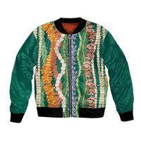 Mahalo Hawaii - ⁠Ka Pule a ka Haku Bomber Jacket Mixed Lei