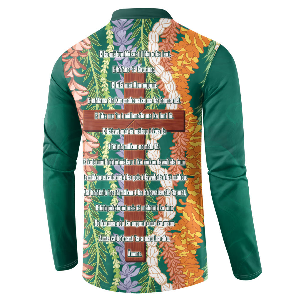 Mahalo Hawaii - ⁠Ka Pule a ka Haku Button Sweatshirt Mixed Lei