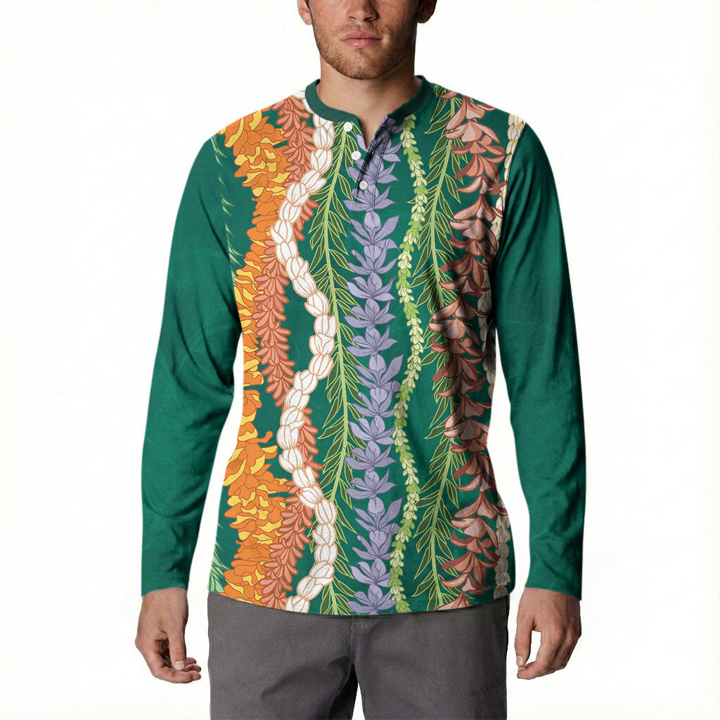 Mahalo Hawaii - ⁠Ka Pule a ka Haku Button Sweatshirt Mixed Lei