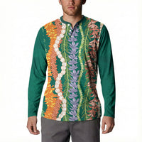 Mahalo Hawaii - ⁠Ka Pule a ka Haku Button Sweatshirt Mixed Lei