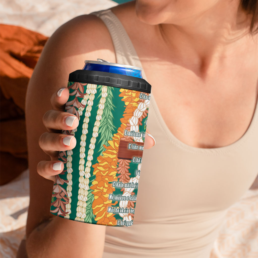 Mahalo Hawaii - ⁠Ka Pule a ka Haku 4 in 1 Can Cooler Tumbler Mixed Lei