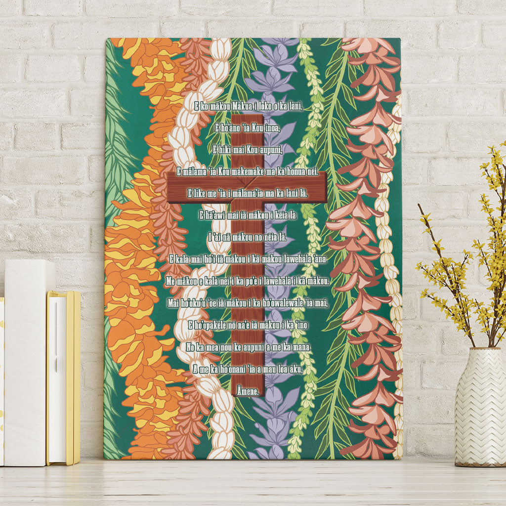 Mahalo Hawaii - ⁠Ka Pule a ka Haku Canvas Wall Art Mixed Lei