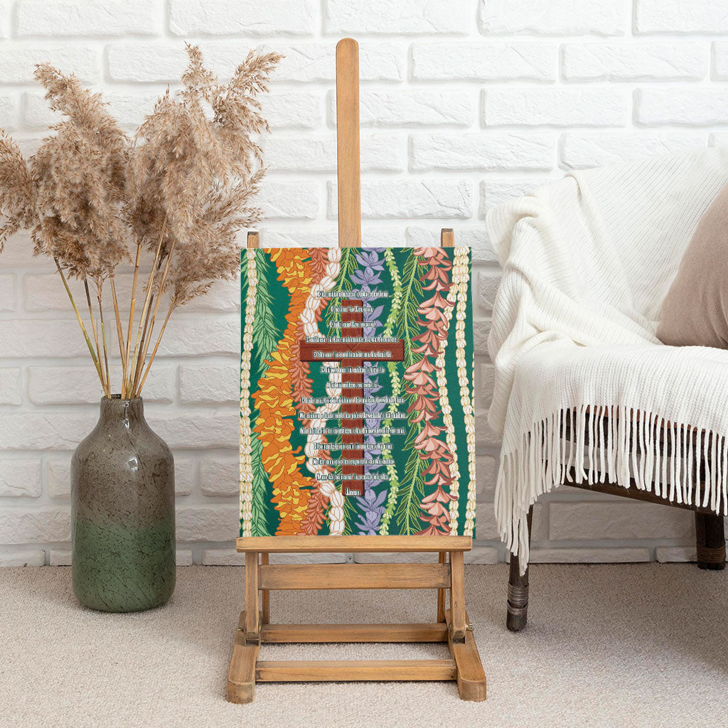Mahalo Hawaii - ⁠Ka Pule a ka Haku Canvas Wall Art Mixed Lei