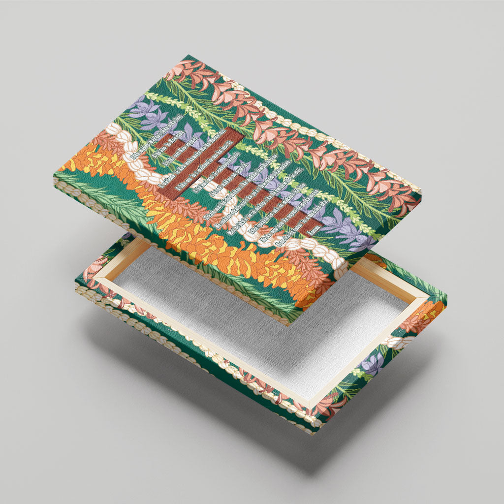 Mahalo Hawaii - ⁠Ka Pule a ka Haku Canvas Wall Art Mixed Lei