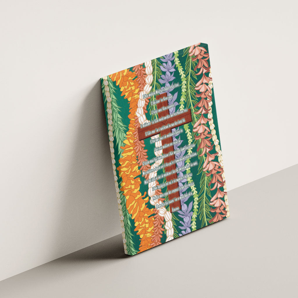 Mahalo Hawaii - ⁠Ka Pule a ka Haku Canvas Wall Art Mixed Lei