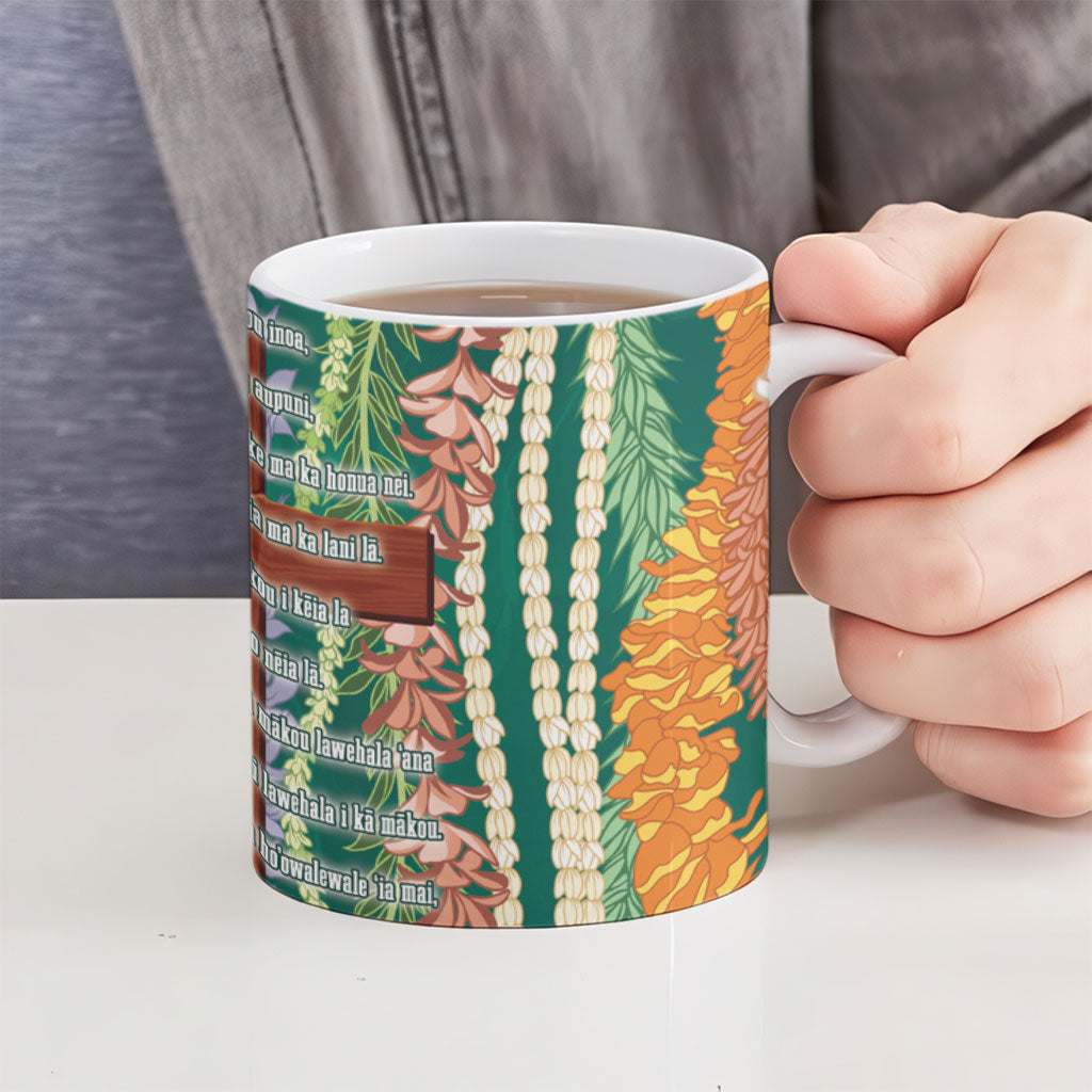 Mahalo Hawaii - ⁠Ka Pule a ka Haku Ceramic Mug Mixed Lei