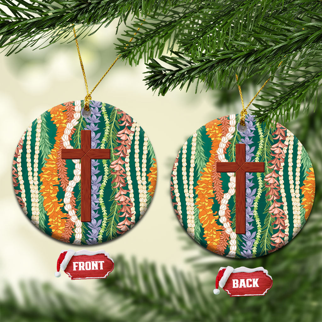 Mahalo Hawaii - ⁠Ka Pule a ka Haku Ceramic Ornament Mixed Lei