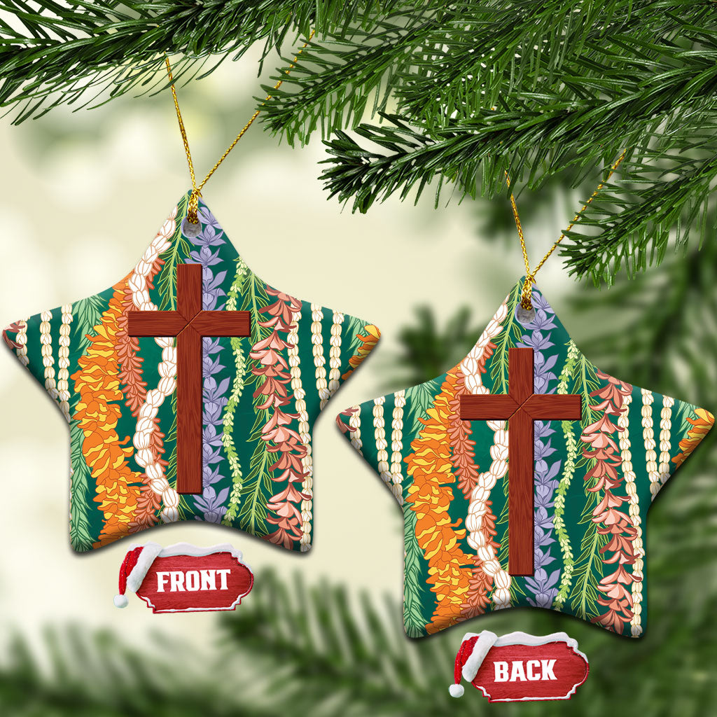 Mahalo Hawaii - ⁠Ka Pule a ka Haku Ceramic Ornament Mixed Lei