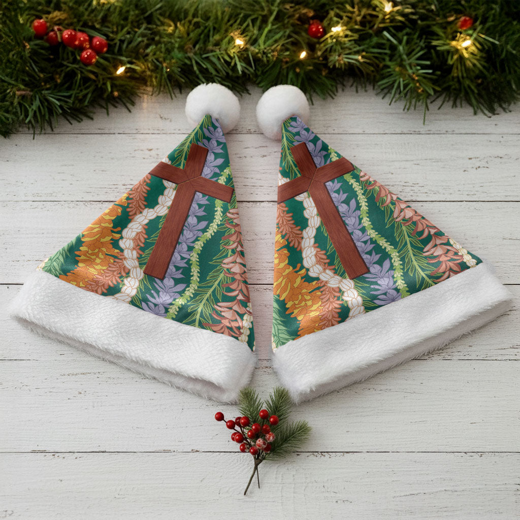 Mahalo Hawaii - ⁠Ka Pule a ka Haku Christmas Santa Hat Mixed Lei