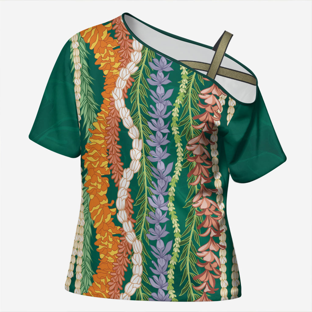 Mahalo Hawaii - ⁠Ka Pule a ka Haku Cross Shoulder Shirt Mixed Lei