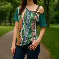 Mahalo Hawaii - ⁠Ka Pule a ka Haku Cross Shoulder Shirt Mixed Lei