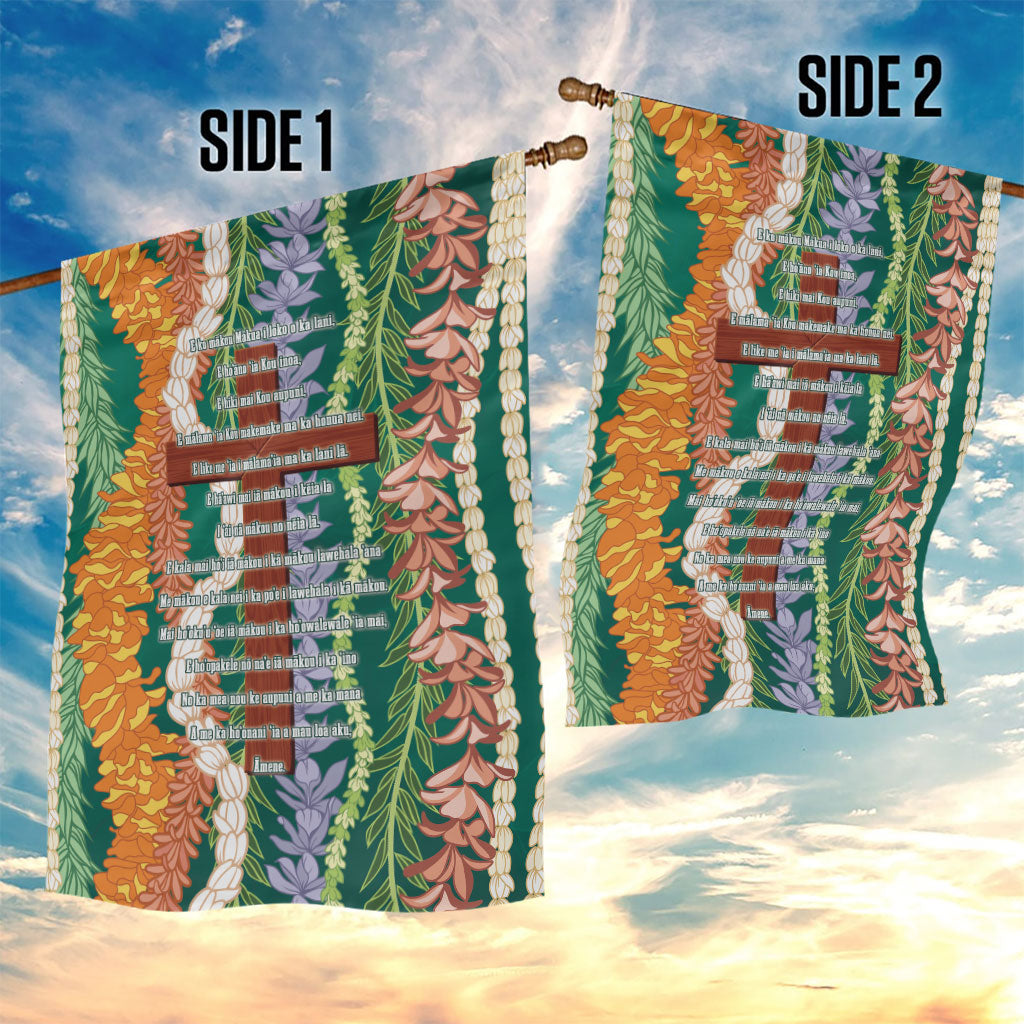 Mahalo Hawaii - ⁠Ka Pule a ka Haku Garden Flag Mixed Lei