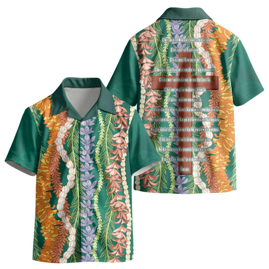 Mahalo Hawaii - ⁠Ka Pule a ka Haku Kid Hawaiian Shirt Mixed Lei