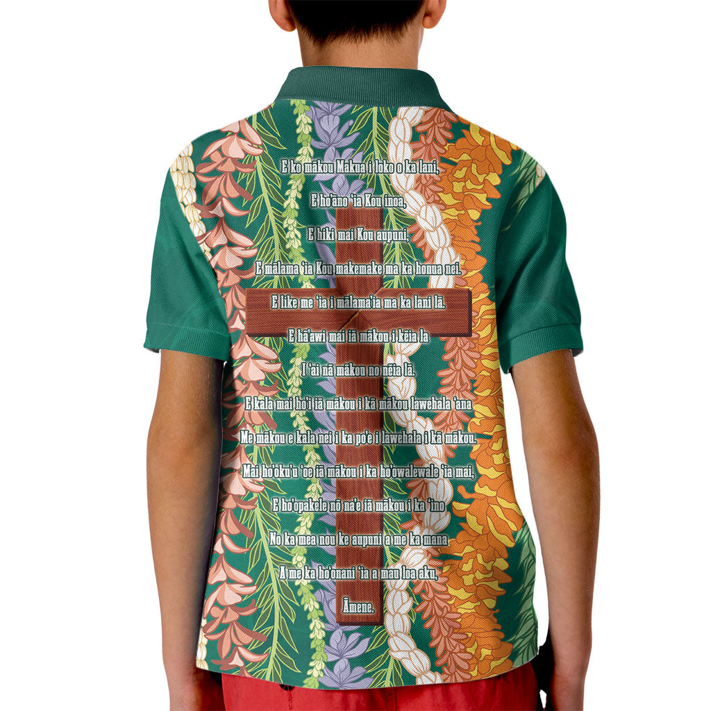 Mahalo Hawaii - ⁠Ka Pule a ka Haku Kid Polo Shirt Mixed Lei
