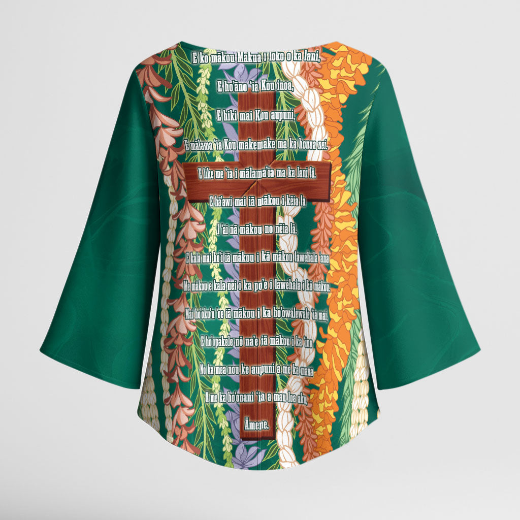 Mahalo Hawaii - ⁠Ka Pule a ka Haku Kimono Sleeve Blouse Mixed Lei