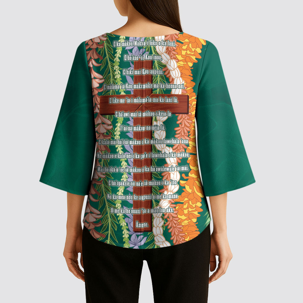 Mahalo Hawaii - ⁠Ka Pule a ka Haku Kimono Sleeve Blouse Mixed Lei