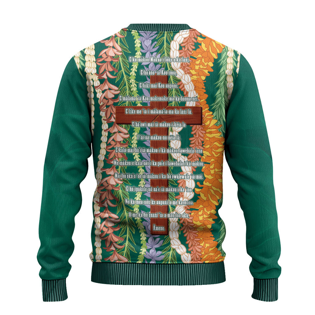 Mahalo Hawaii - ⁠Ka Pule a ka Haku Ugly Christmas Sweater Mixed Lei