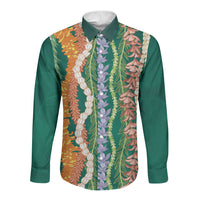 Mahalo Hawaii - ⁠Ka Pule a ka Haku Long Sleeve Button Shirt Mixed Lei