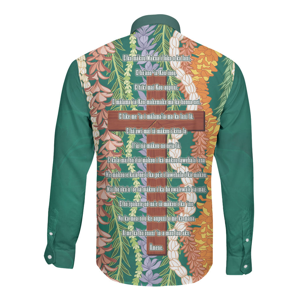 Mahalo Hawaii - ⁠Ka Pule a ka Haku Long Sleeve Button Shirt Mixed Lei
