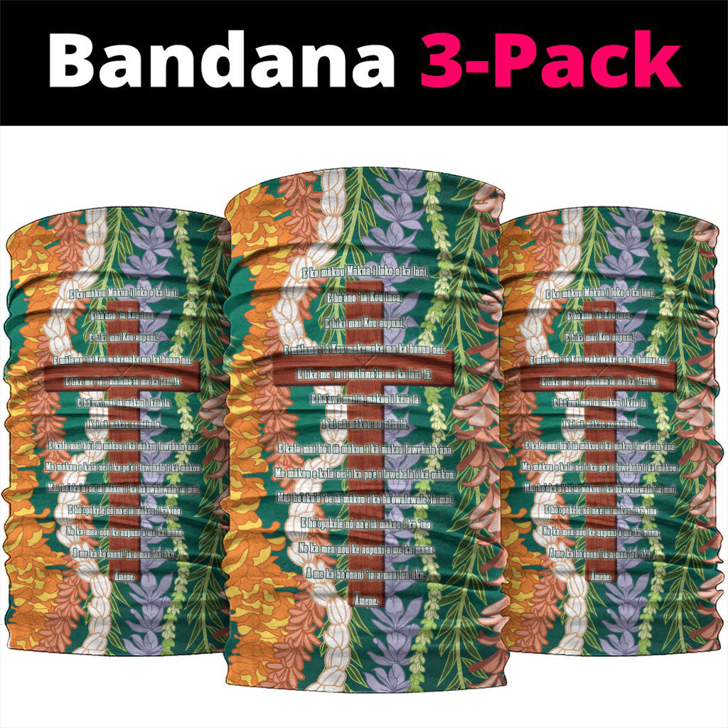 Mahalo Hawaii - Ka Pule a ka Haku Neck Gaiter Mixed Lei LT7 package One Size: 25*50cm Sage Green - Polynesian Pride