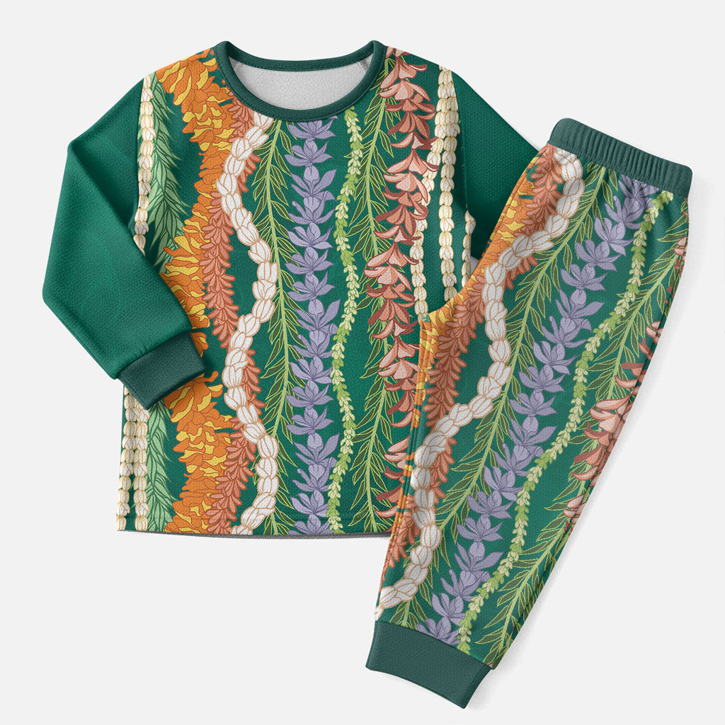 Mahalo Hawaii - ⁠Ka Pule a ka Haku Christmas Pajama Set Mixed Lei