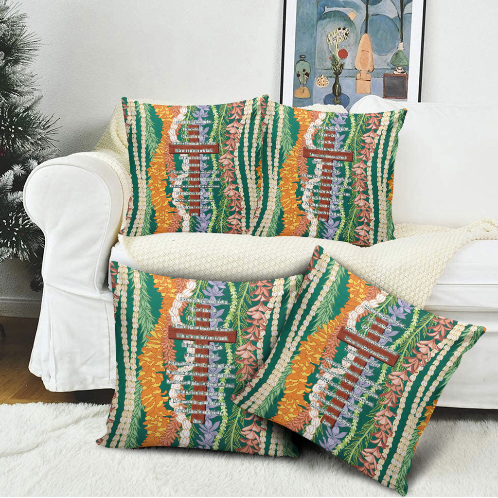 Mahalo Hawaii - ⁠Ka Pule a ka Haku Pillow Cover Mixed Lei