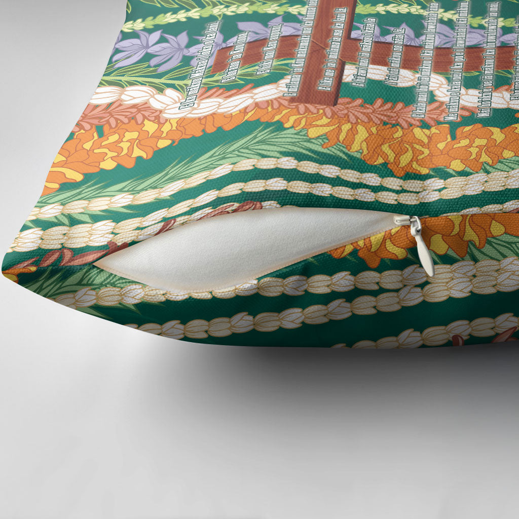 Mahalo Hawaii - ⁠Ka Pule a ka Haku Pillow Cover Mixed Lei