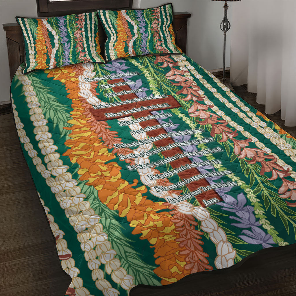 Mahalo Hawaii - ⁠Ka Pule a ka Haku Quilt Bed Set Mixed Lei